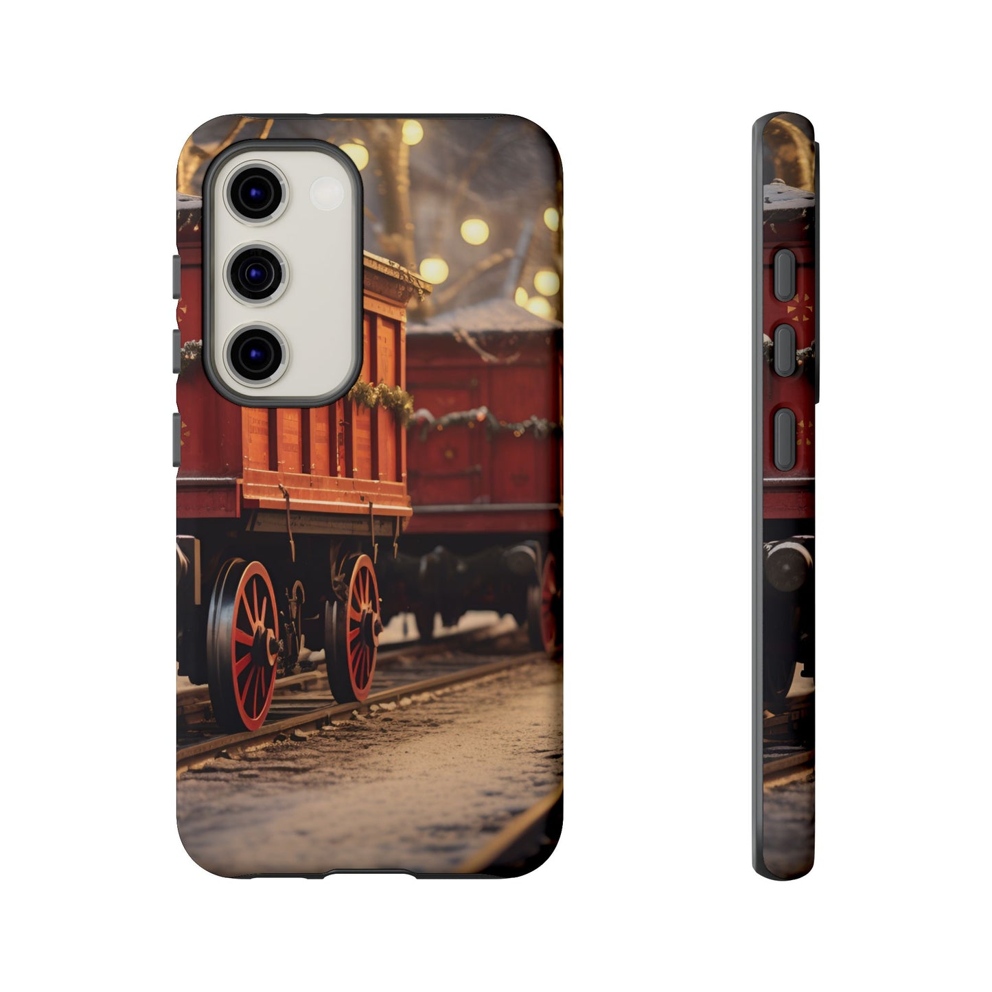 Festive Train Journey Phone Case – Christmas-Themed Locomotive Design, Elegant Holiday Protection