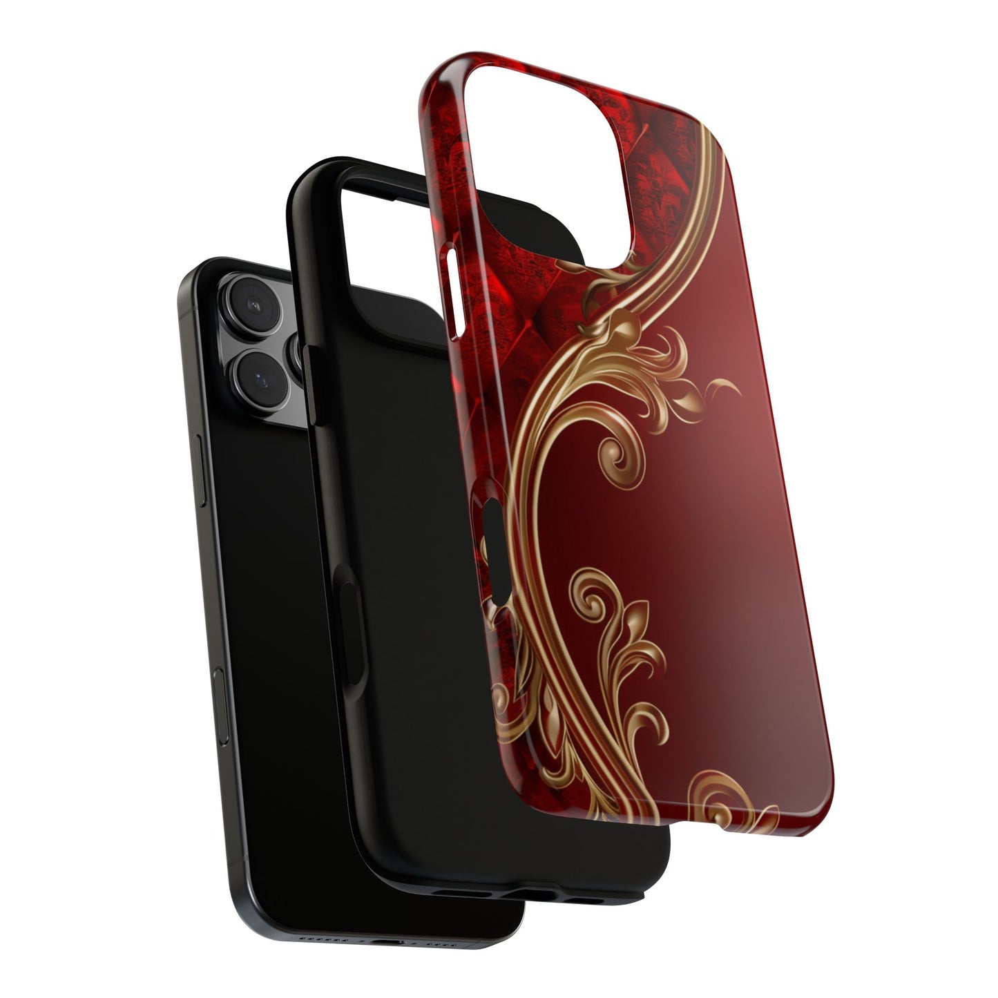 Luxury Red Christmas Phone Case – Festive Holiday Colors Design, Elegant Protective Cover