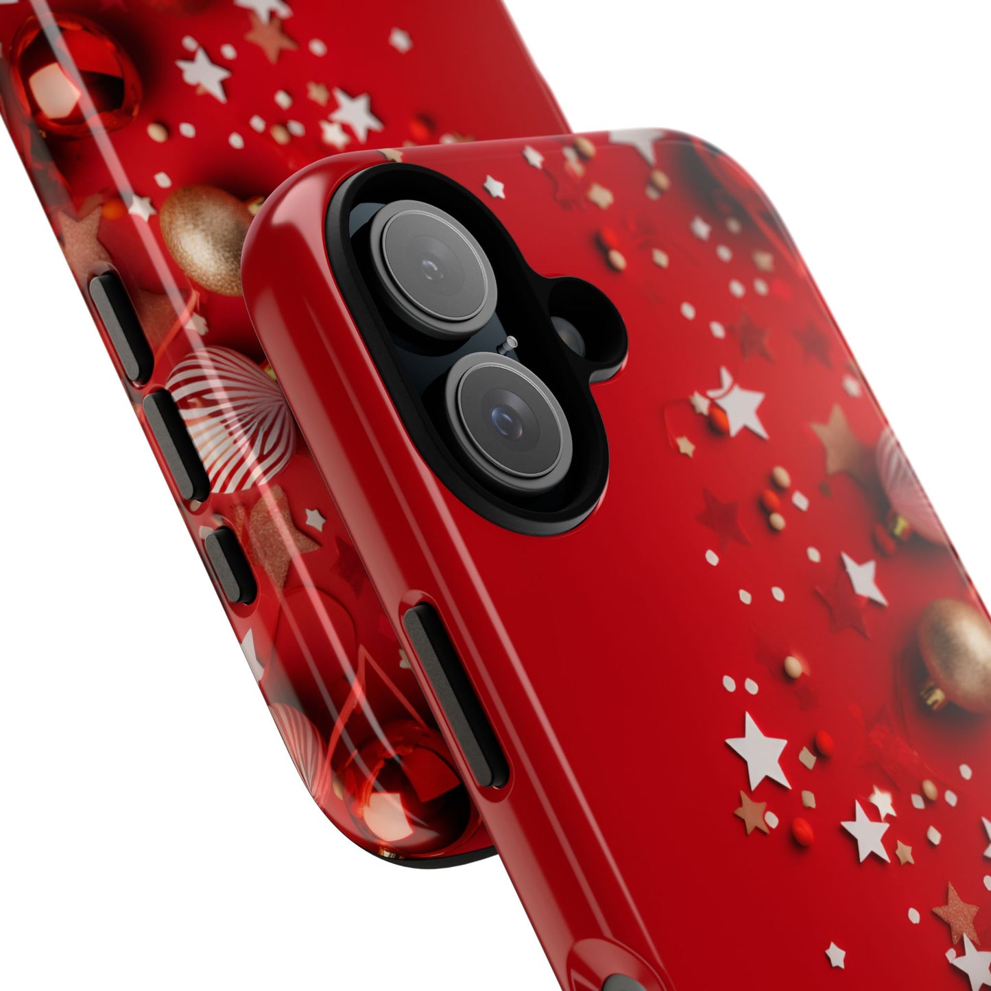 Luxury Red Christmas Decor Phone Case – Decorative Wrap-Inspired Design, Stylish Holiday Cover