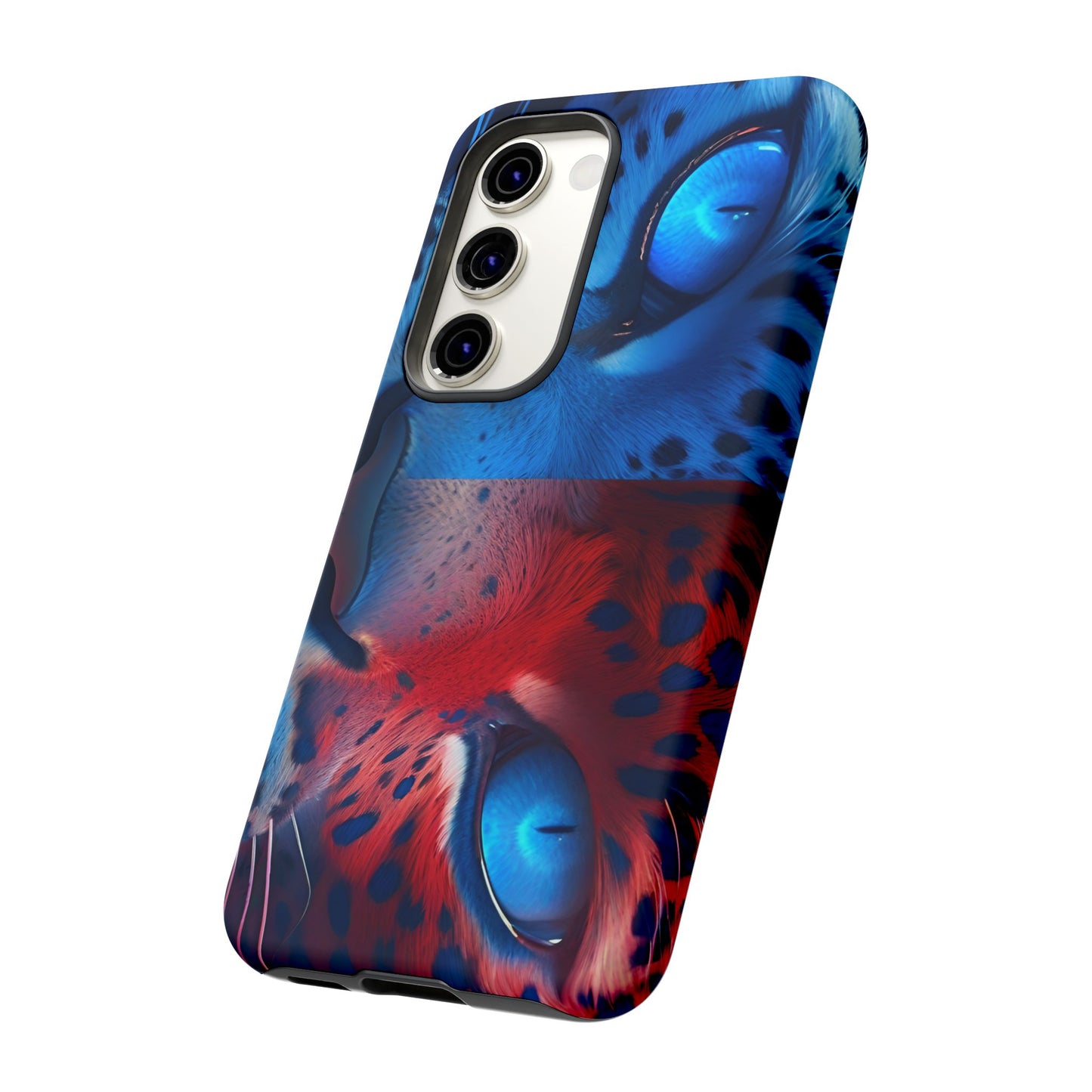 Samsung Galaxy Blue Red Tiger Tough phone Cases