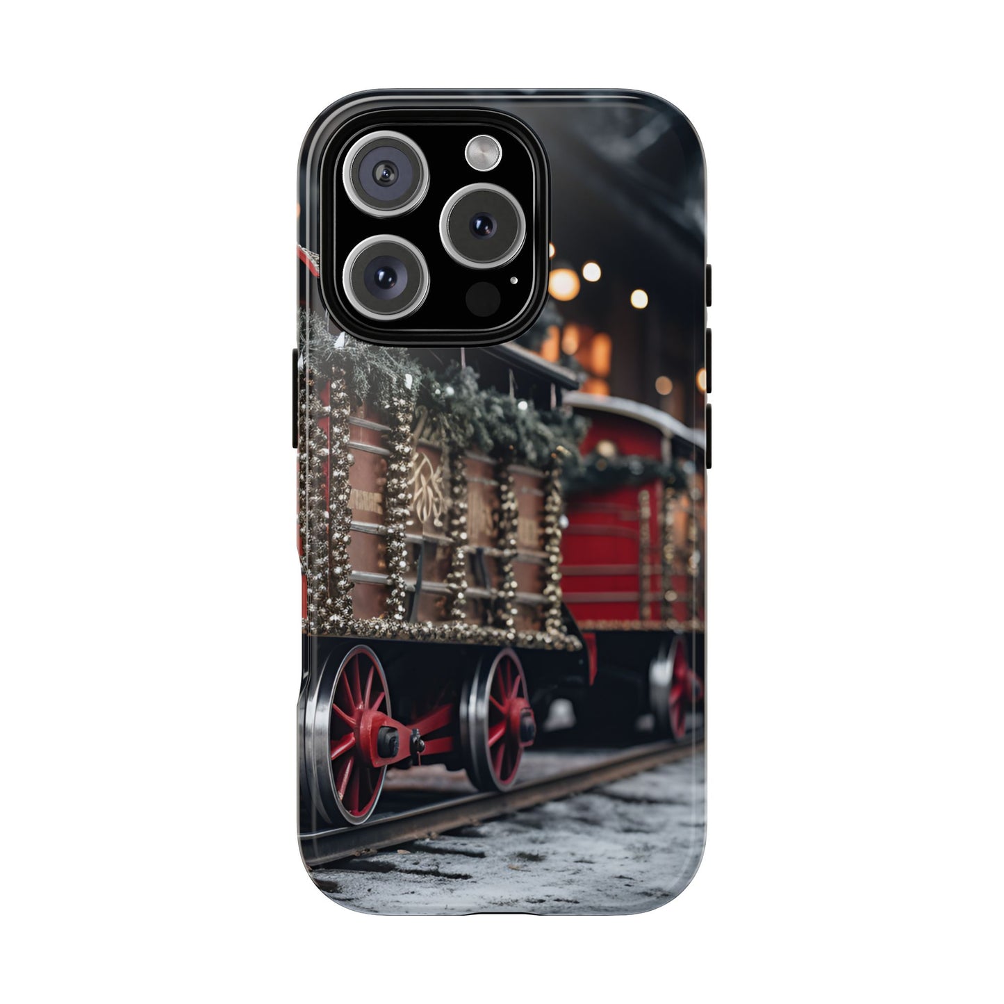 Christmas Train Phone Case – Festive Holiday Railroad Design, Vintage Winter Scene Protective Cover