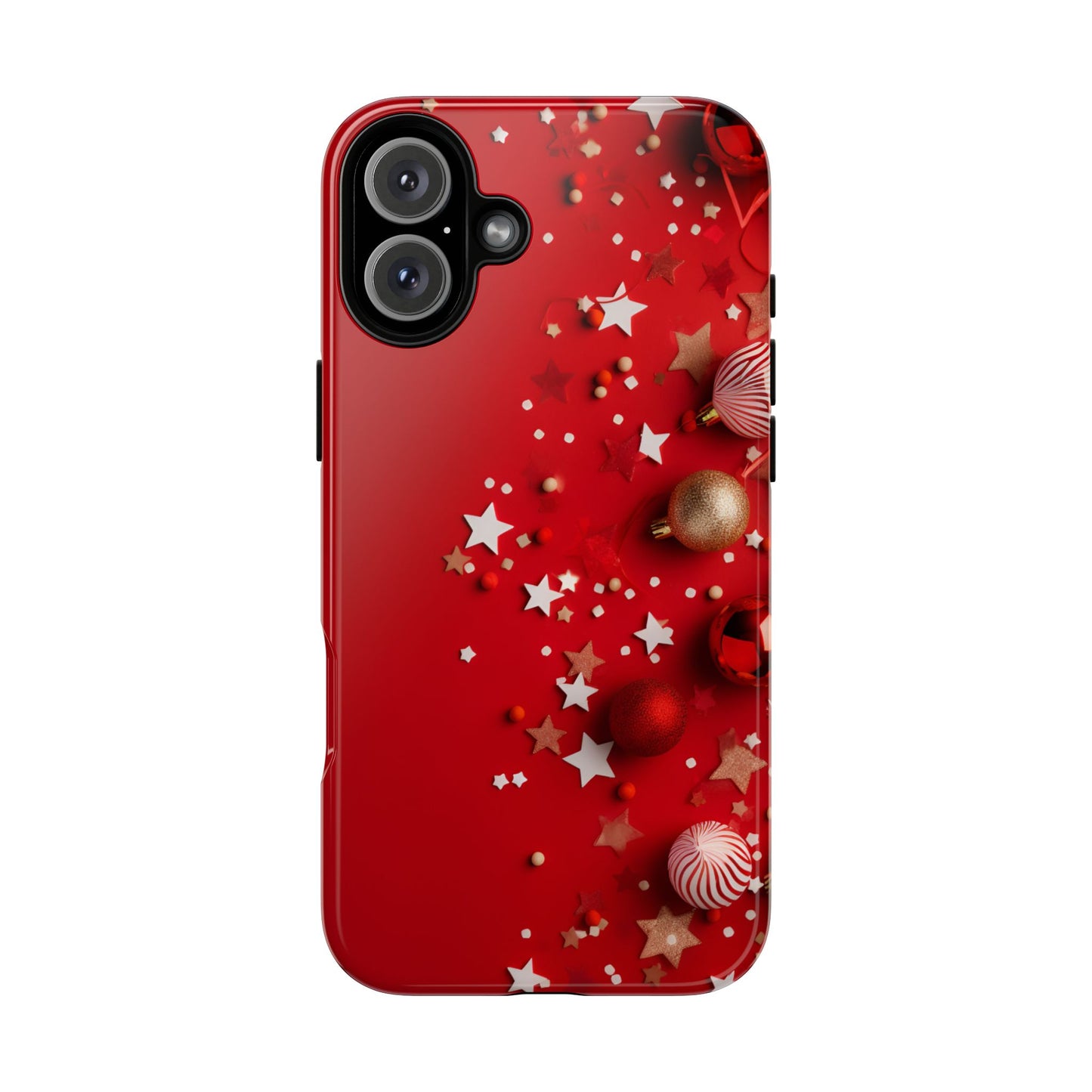 Luxury Red Christmas Decor Phone Case – Decorative Wrap-Inspired Design, Stylish Holiday Cover