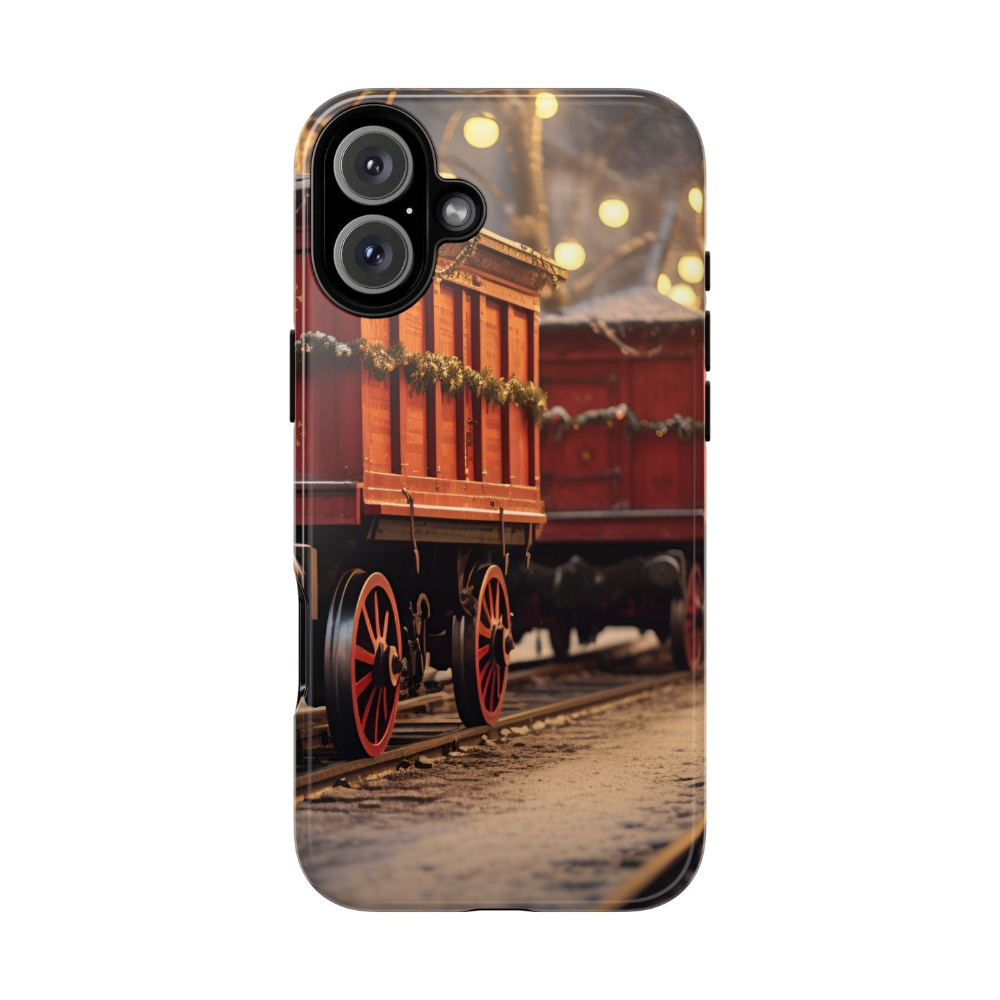 Festive Train Journey Phone Case – Christmas-Themed Locomotive Design, Elegant Holiday Protection