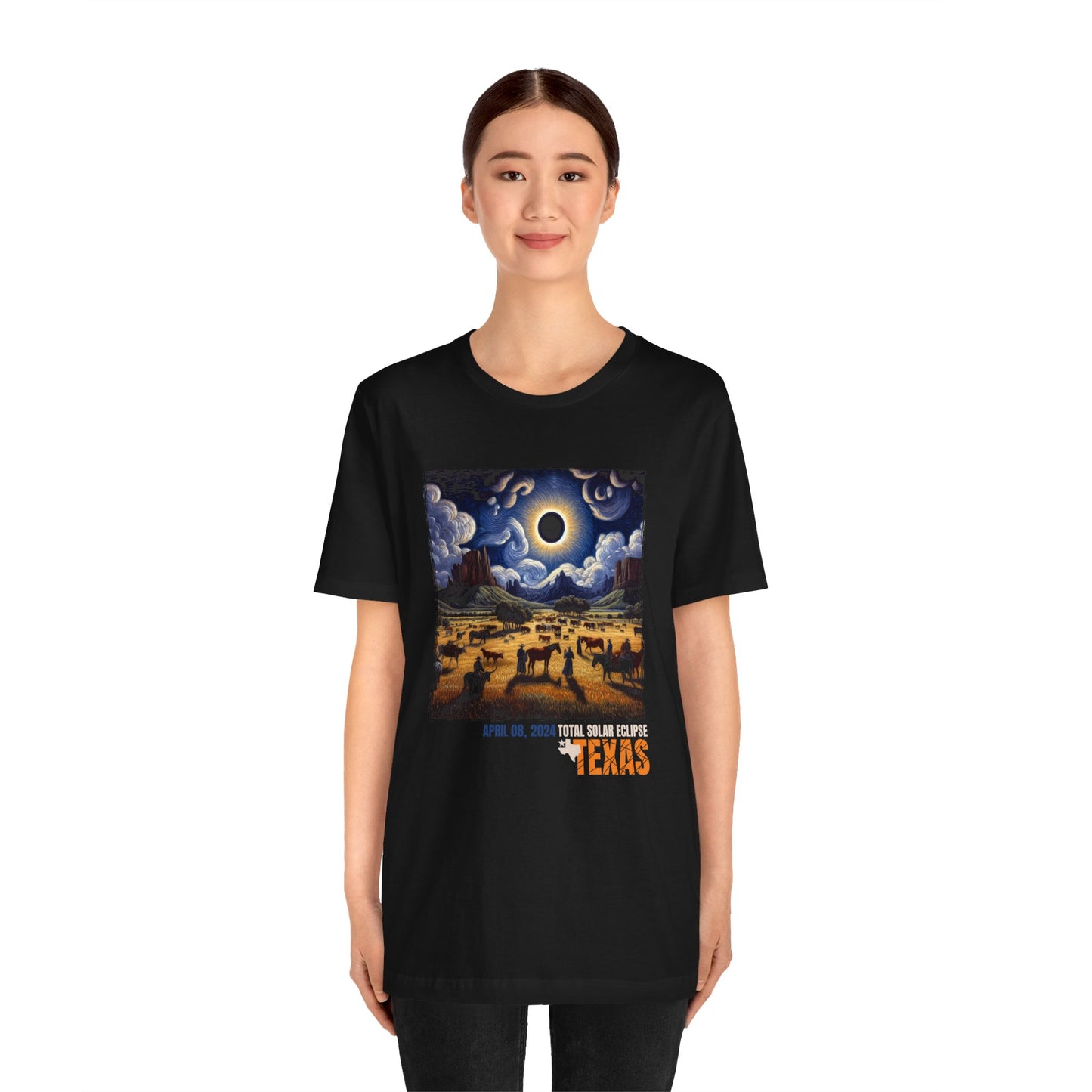 Retro Texas Total Solar Eclipse Commemorative Unisex T-Shirt