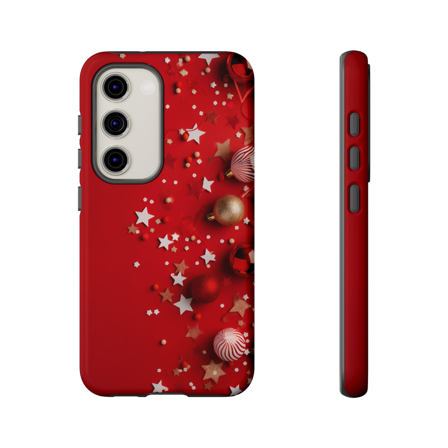 Luxury Red Christmas Decor Phone Case – Decorative Wrap-Inspired Design, Stylish Holiday Cover