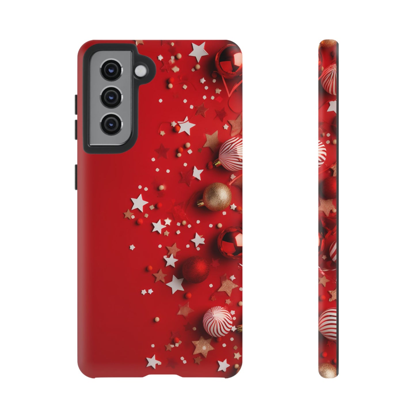 Luxury Red Christmas Decor Phone Case – Decorative Wrap-Inspired Design, Stylish Holiday Cover