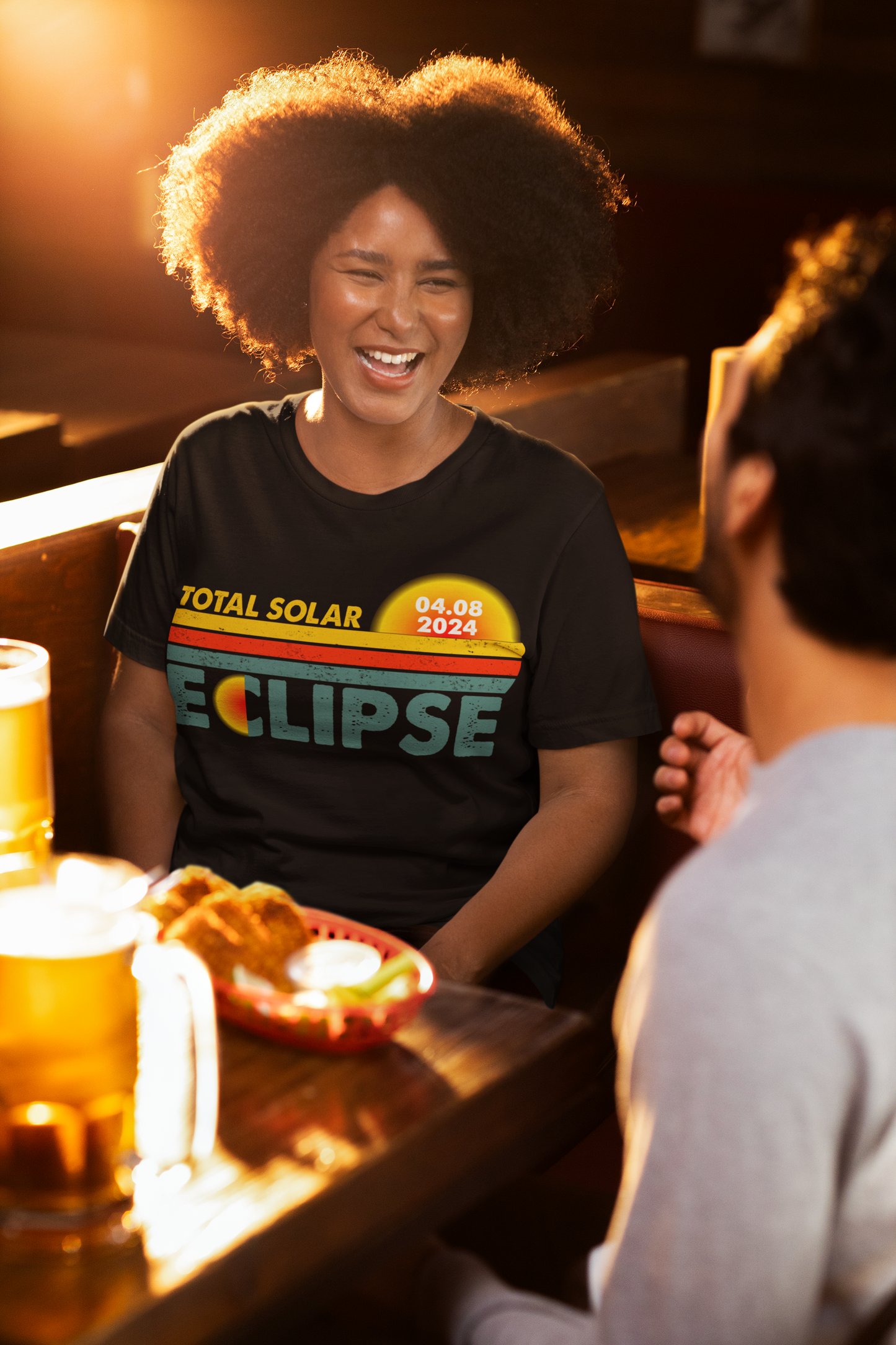 Retro Vintage Total Solar Eclipse April 8th 2024 Commemorative Unisex T-Shirt