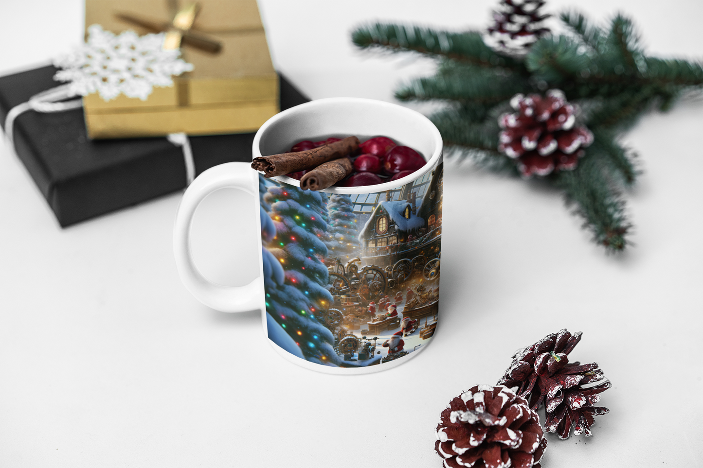 Santa Christmas WorkShop 11ozCoffee Mug, Christmas Gift Mug, Christmas Coffee Mug