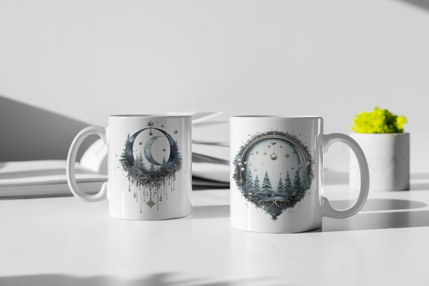 Beautiful Christmas Stars Arch with Moon 11oz Coffee Mug, Christmas Gift Mug, Christmas Coffee Mug