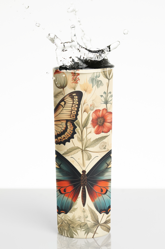 Flower and butterfly 20oz Tumbler