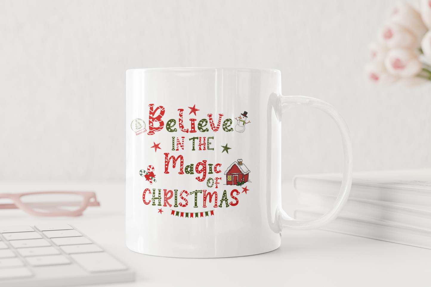 Believe IN THE Magic of CHRISTMAS 11oz Coffee Mug, Christmas Mug Gift, Christmas Coffee Mug