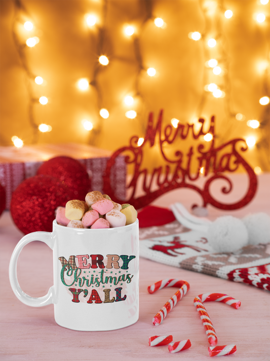 Merry Christmas Y'ALL 11oz Coffee Mug, Christmas Gift Mug, Christmas Coffee Mug