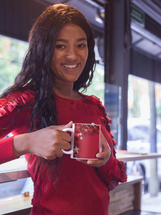 Red Christmas Ornament Mug, Coffee Mug,  Christmas Gift Mug, Christmas Coffee Mug